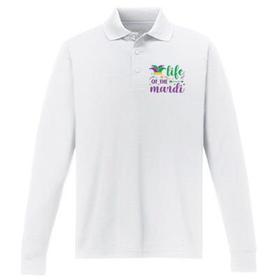 Life Of The Mardi Celebration Performance Long Sleeve Polo