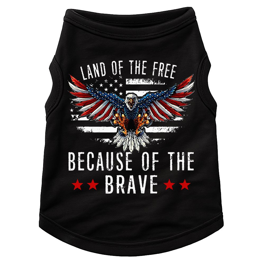 Land Of The Free Because Of The Brave Memorial Day Patriotic Doggie Tank