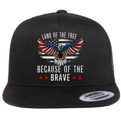Land Of The Free Because Of The Brave Memorial Day Patriotic Flatbill Hat