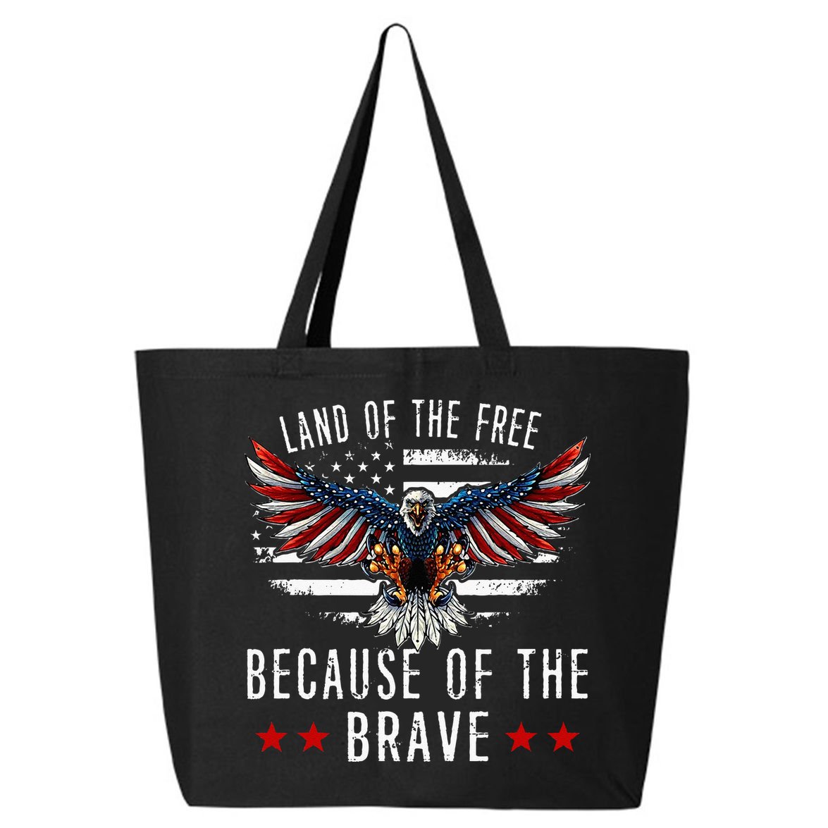 Land Of The Free Because Of The Brave Memorial Day Patriotic 25L Jumbo Tote