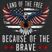 Land Of The Free Because Of The Brave Memorial Day Patriotic 25L Jumbo Tote