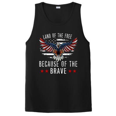 Land Of The Free Because Of The Brave Memorial Day Patriotic PosiCharge Competitor Tank