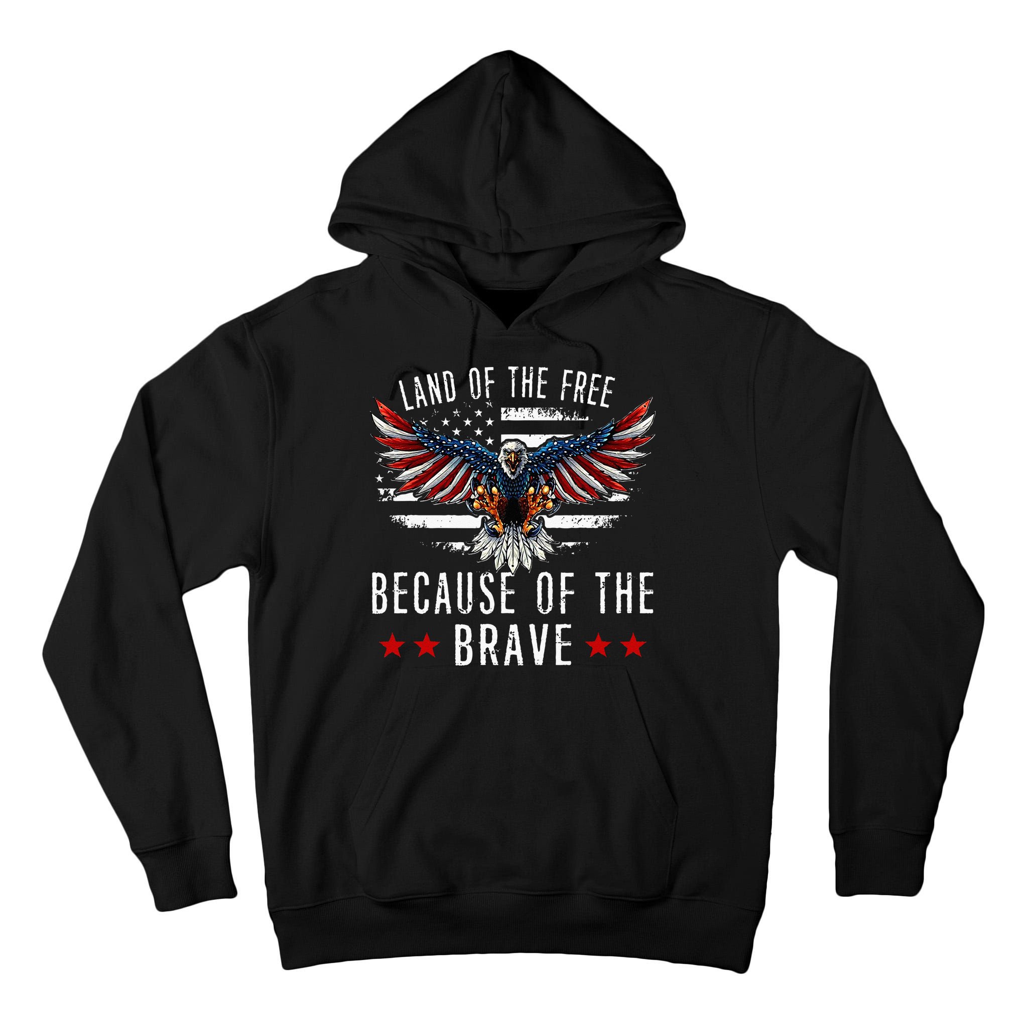 Land Of The Free Because Of The Brave Memorial Day Patriotic Tall Hoodie