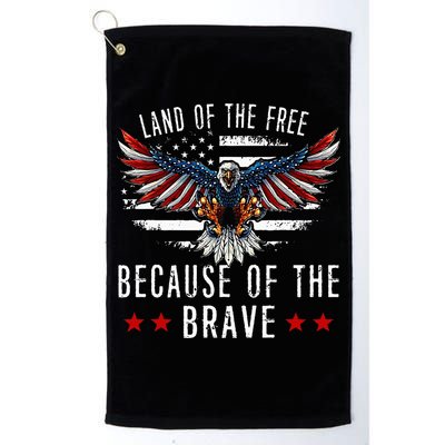 Land Of The Free Because Of The Brave Memorial Day Patriotic Golf Towel