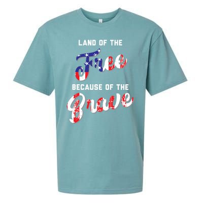 Land Of The Free Because Of The Brave Gift Sueded Cloud Jersey T-Shirt