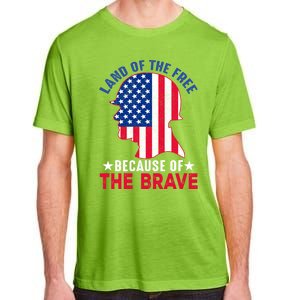 Land Of The Free Because Of The Brave Patriotic Gift Cool Gift Adult ChromaSoft Performance T-Shirt