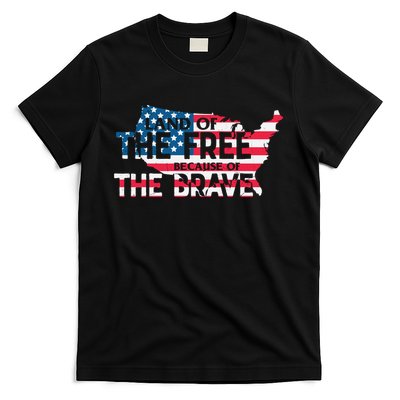 Land Of The Free Because Of The Brave Plus Size Clothes For Men, Women, Family T-Shirt
