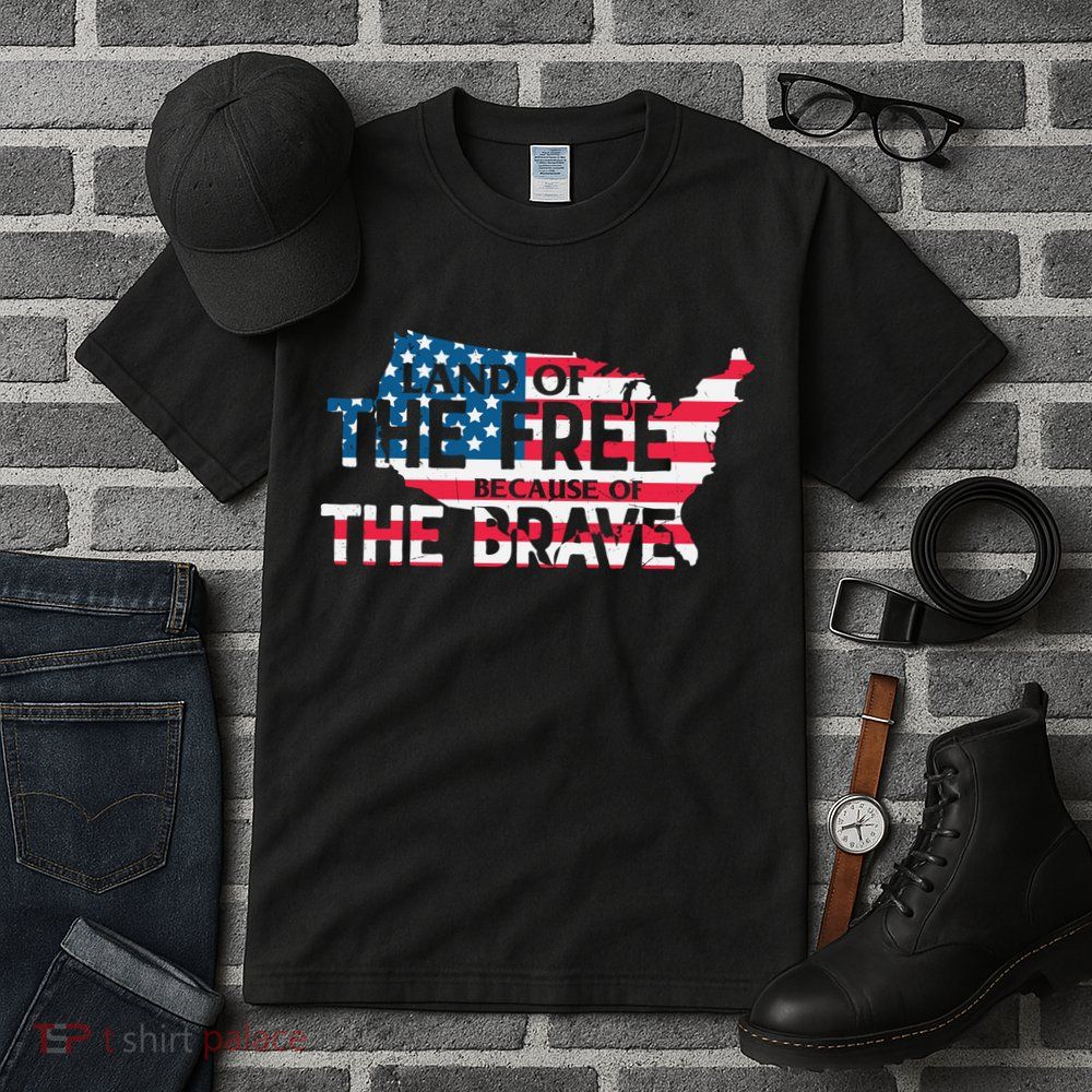 Land Of The Free Because Of The Brave Plus Size Clothes For Men, Women, Family Tall T-Shirt