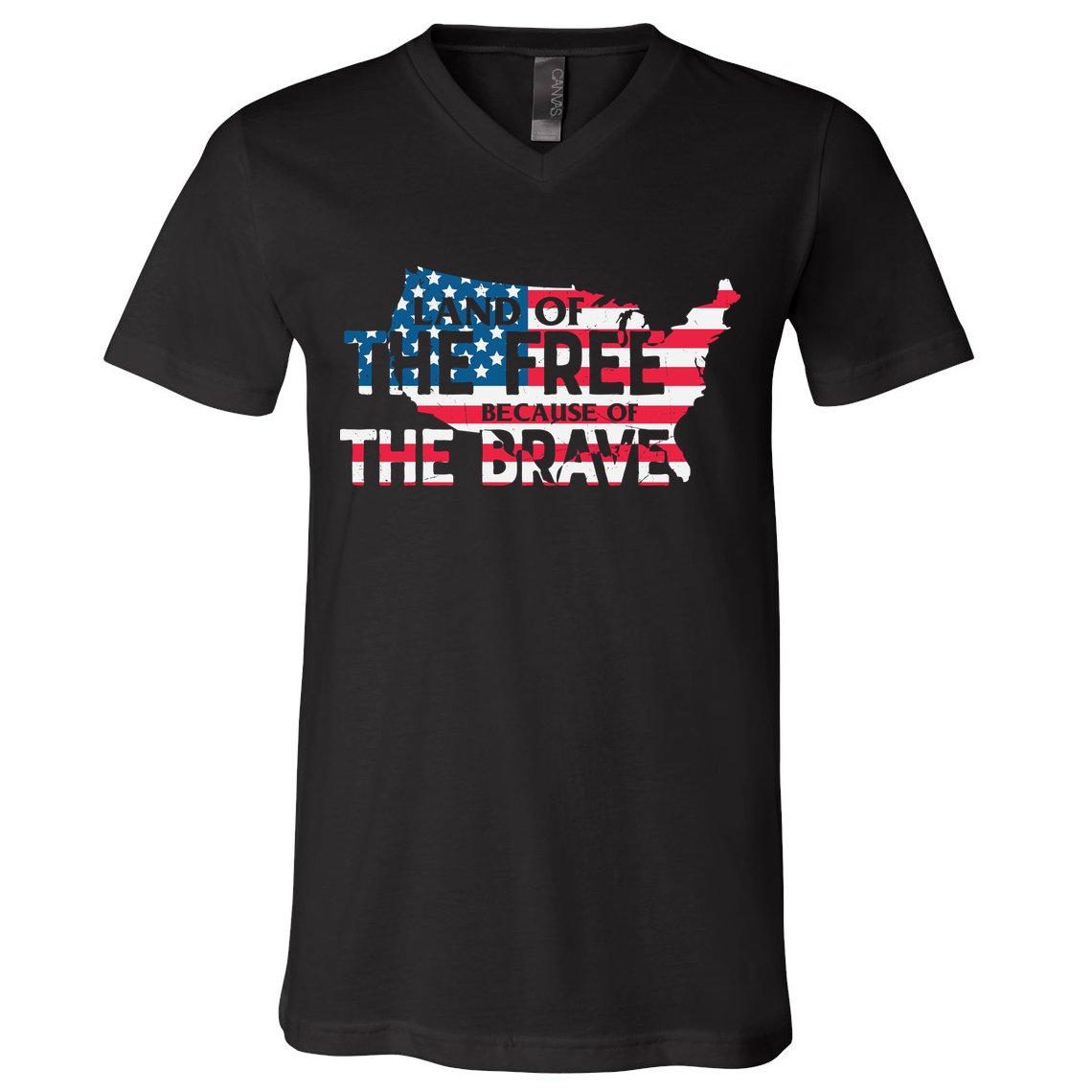 Land Of The Free Because Of The Brave Plus Size Clothes For Men, Women, Family V-Neck T-Shirt