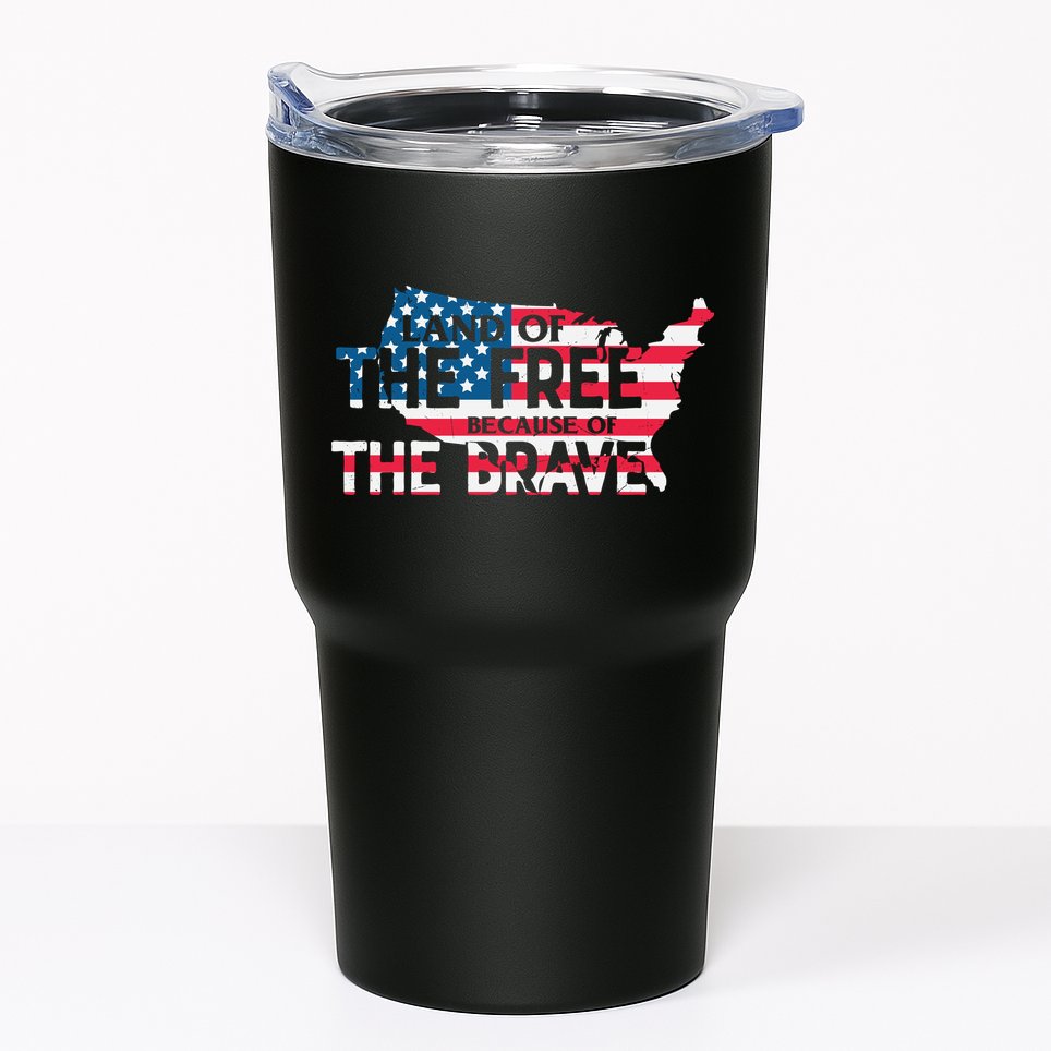 Land Of The Free Because Of The Brave Plus Size Clothes For Men, Women, Family Tumbler