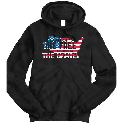 Land Of The Free Because Of The Brave Plus Size Clothes For Men, Women, Family Tie Dye Hoodie