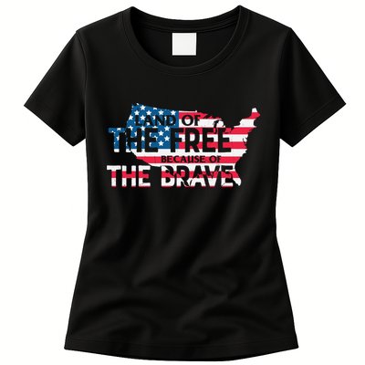 Land Of The Free Because Of The Brave Plus Size Clothes For Men, Women, Family Womens T-Shirt