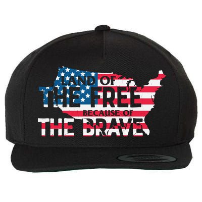 Land Of The Free Because Of The Brave Plus Size Clothes For Men, Women, Family Wool Snapback Cap