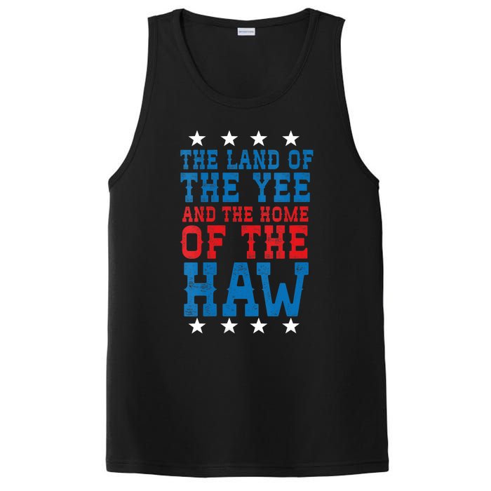 Land Of The Yee Home Of The Haw July 4th Country PosiCharge Competitor Tank