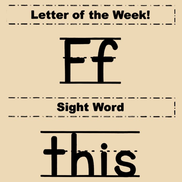 Letter Of The Week Ff Sight Word This Bag