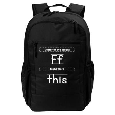 Letter Of The Week Ff Sight Word This Daily Commute Backpack