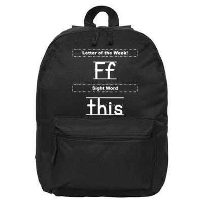 Letter Of The Week Ff Sight Word This 16 in Basic Backpack