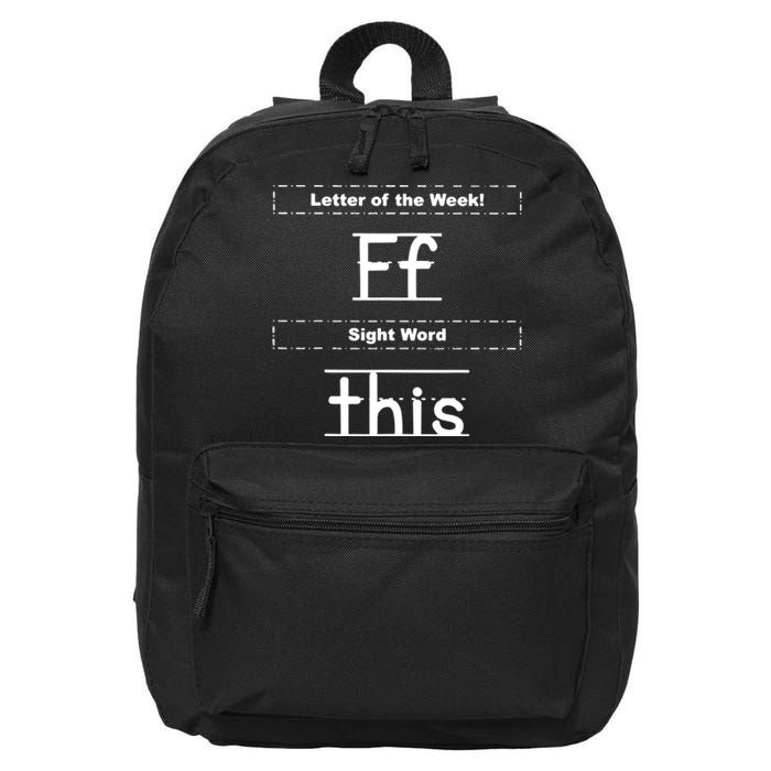 Letter Of The Week Ff Sight Word This 16 in Basic Backpack