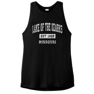 Lake Of The Ozarks Missouri Mo Vintage Sports Ladies PosiCharge Tri-Blend Wicking Tank