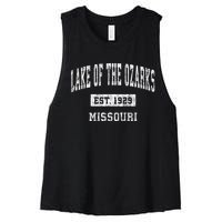 Lake Of The Ozarks Missouri Mo Vintage Sports Women's Racerback Cropped Tank