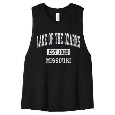 Lake Of The Ozarks Missouri Mo Vintage Sports Women's Racerback Cropped Tank