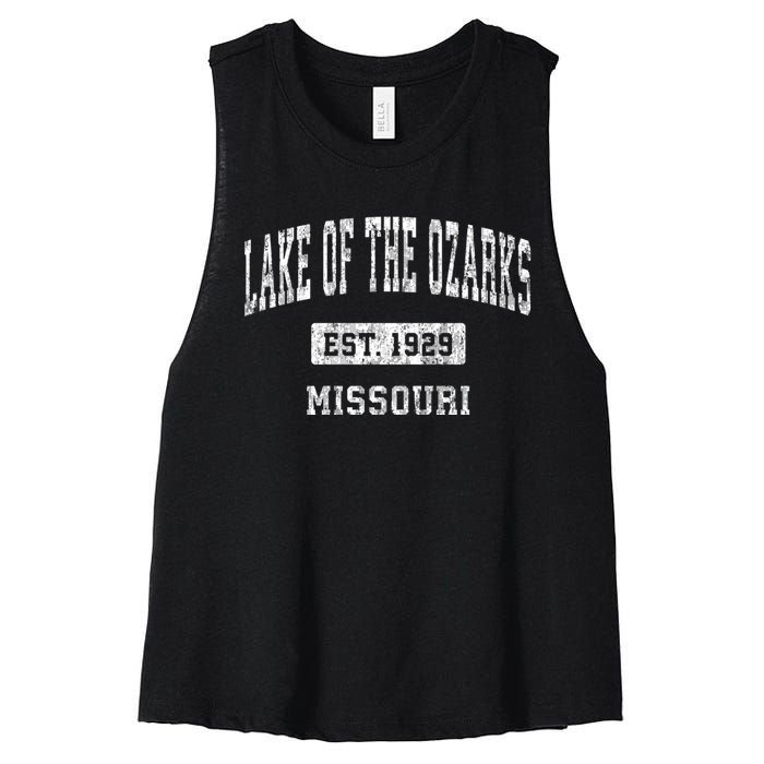 Lake Of The Ozarks Missouri Mo Vintage Sports Women's Racerback Cropped Tank