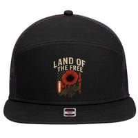 Land of the Free 7 Panel Mesh Trucker Snapback Hat