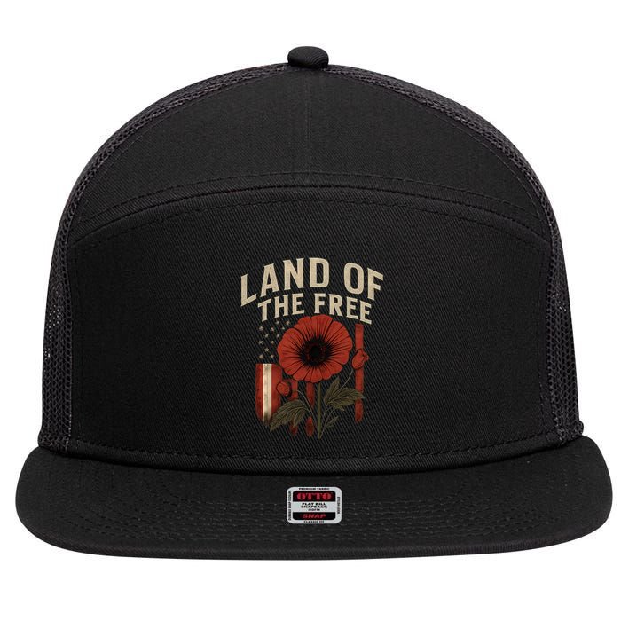 Land of the Free 7 Panel Mesh Trucker Snapback Hat