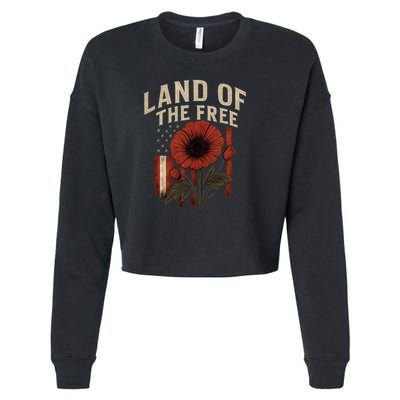 Land of the Free Cropped Pullover Crew