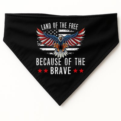 Land Of The Free Because Of The Brave Memorial Day Patriotic USA-Made Doggie Bandana