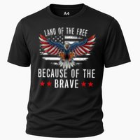 Land Of The Free Because Of The Brave Memorial Day Patriotic Cooling Performance Crew T-Shirt