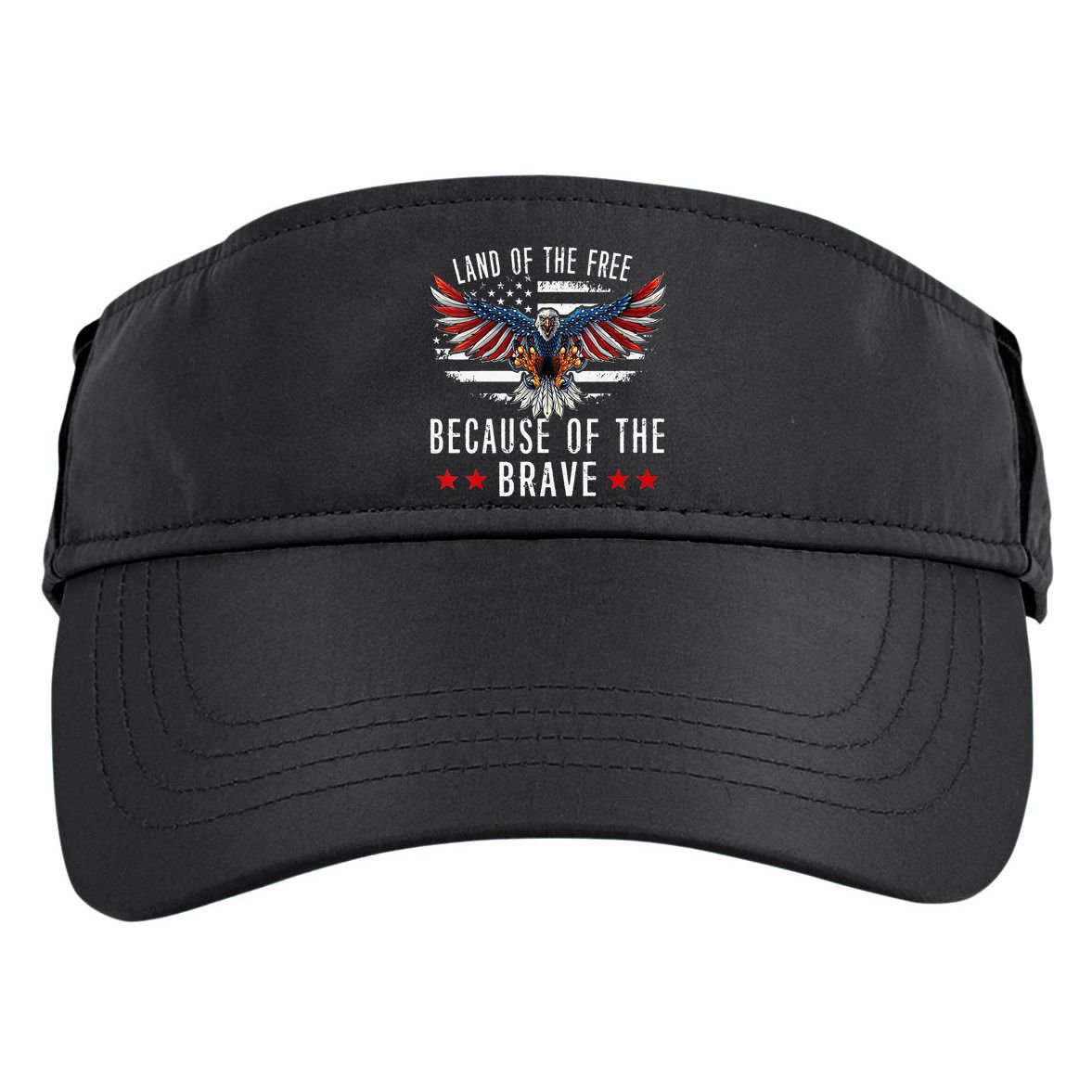 Land Of The Free Because Of The Brave Memorial Day Patriotic Adult Drive Performance Visor