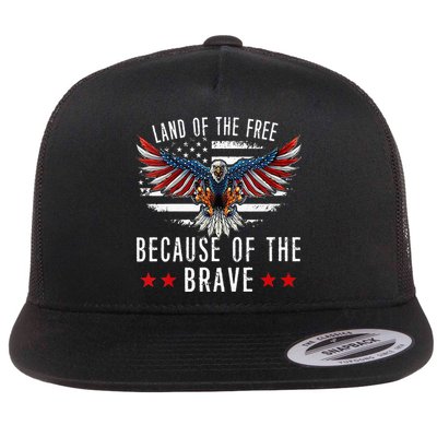 Land Of The Free Because Of The Brave Memorial Day Patriotic Flatbill Hat