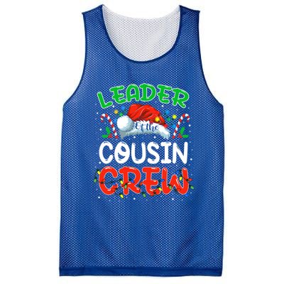 Leader Of The Cousin Crew Christmas Family Matching Xmas Great Gift Mesh Reversible Basketball Jersey Tank