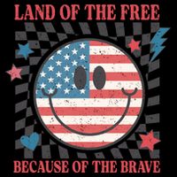 Land Of The Free Because Of The Brave Retro Smiley USA Flag Backpack
