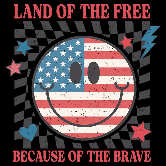 Land Of The Free Because Of The Brave Retro Smiley USA Flag Backpack