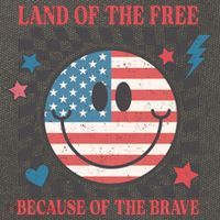 Land Of The Free Because Of The Brave Retro Smiley USA Flag Cotton Canvas Backpack