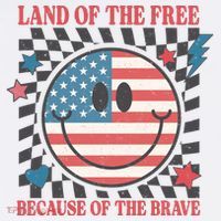 Land Of The Free Because Of The Brave Retro Smiley USA Flag Tall T-Shirt