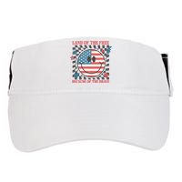 Land Of The Free Because Of The Brave Retro Smiley USA Flag Adult Drive Performance Visor