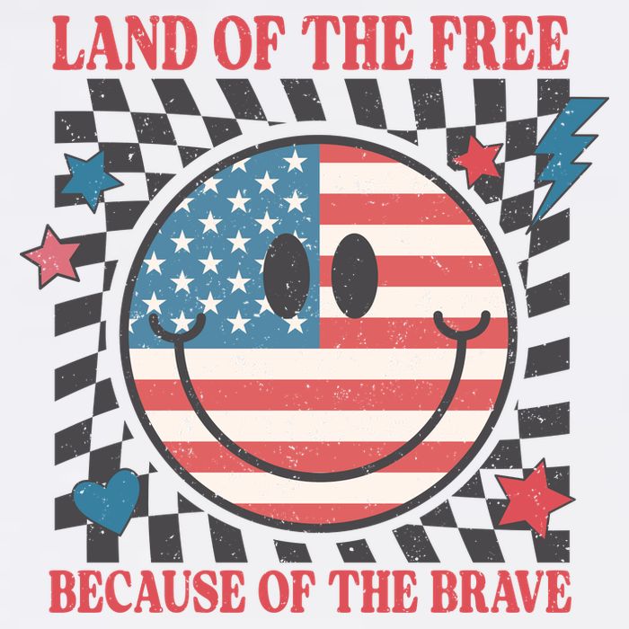 Land Of The Free Because Of The Brave Retro Smiley USA Flag Golf Towel