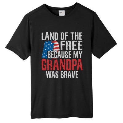 Land Of The Free Because My Grandpa Was Brave Veteran Tall Fusion ChromaSoft Performance T-Shirt