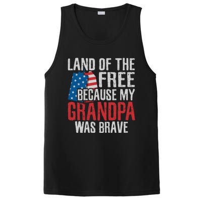 Land Of The Free Because My Grandpa Was Brave Veteran PosiCharge Competitor Tank