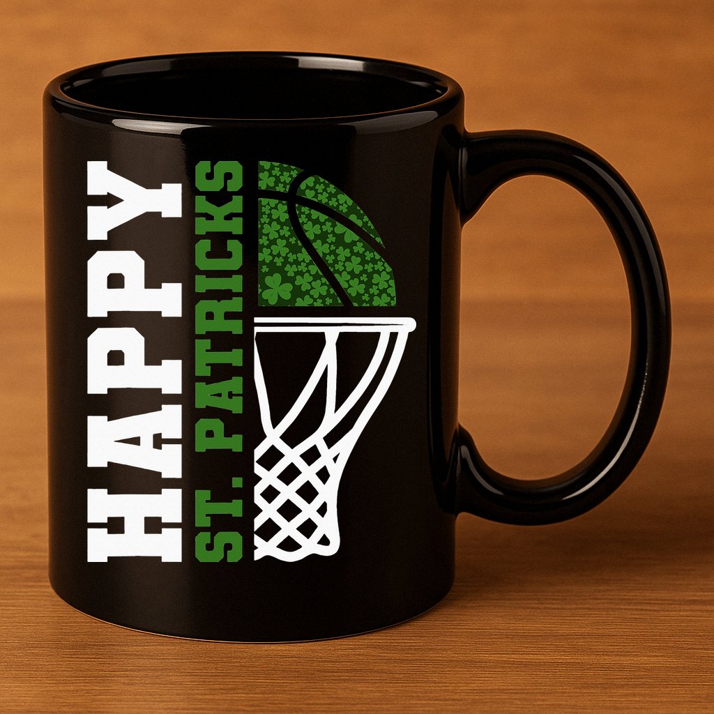 Luck of the Irish St. Patrick's Day Accessories Basketball 11oz C Handle Ceramic Mug