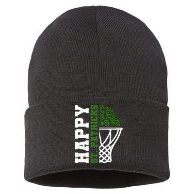 Luck of the Irish St. Patrick's Day Accessories Basketball Sustainable Knit Beanie