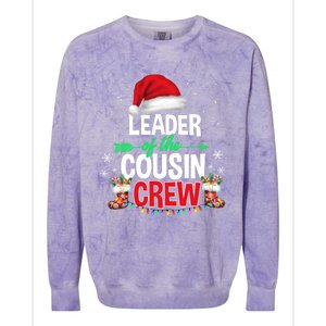 Leader Of The Cousin Crew Christmas Santa Hat Xmas Funny Gift Colorblast Crewneck Sweatshirt