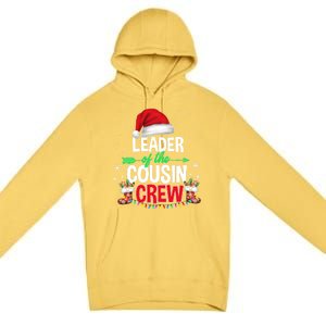 Leader Of The Cousin Crew Christmas Santa Hat Xmas Funny Gift Premium Pullover Hoodie