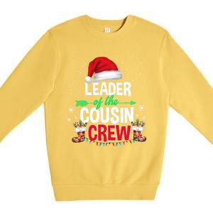 Leader Of The Cousin Crew Christmas Santa Hat Xmas Funny Gift Premium Crewneck Sweatshirt