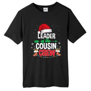 Leader Of The Cousin Crew Christmas Santa Hat Xmas Funny Gift Tall Fusion ChromaSoft Performance T-Shirt