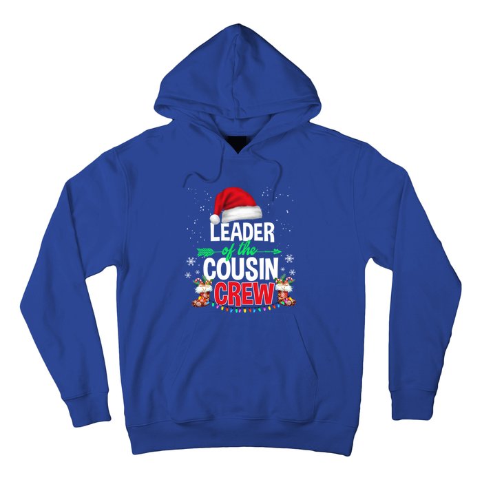 Leader Of The Cousin Crew Christmas Santa Hat Xmas Funny Gift Hoodie