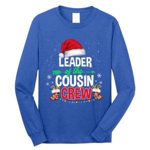 Leader Of The Cousin Crew Christmas Santa Hat Xmas Funny Gift Long Sleeve Shirt